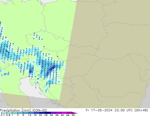 Precipitation ICON-D2 Fr 17.05.2024 00 UTC