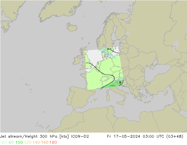 Straalstroom ICON-D2 vr 17.05.2024 03 UTC