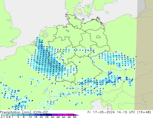 precipitação ICON-D2 Sex 17.05.2024 15 UTC