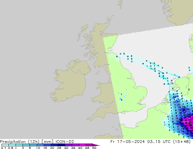 Totale neerslag (12h) ICON-D2 vr 17.05.2024 15 UTC