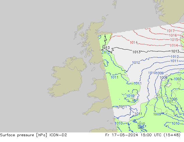 Yer basıncı ICON-D2 Cu 17.05.2024 15 UTC