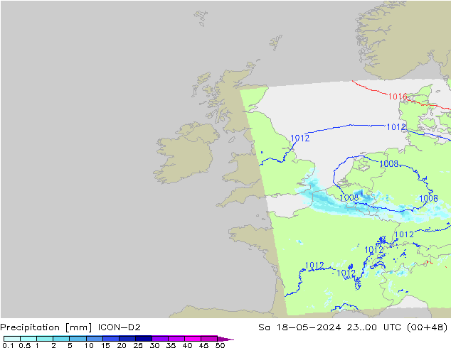 Precipitazione ICON-D2 sab 18.05.2024 00 UTC