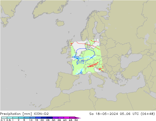precipitação ICON-D2 Sáb 18.05.2024 06 UTC