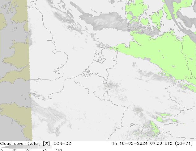 云 (总) ICON-D2 星期四 16.05.2024 07 UTC