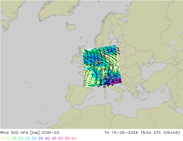 Rüzgar 500 hPa ICON-D2 Per 16.05.2024 15 UTC