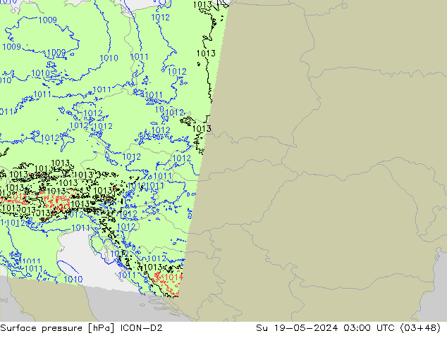 pression de l'air ICON-D2 dim 19.05.2024 03 UTC