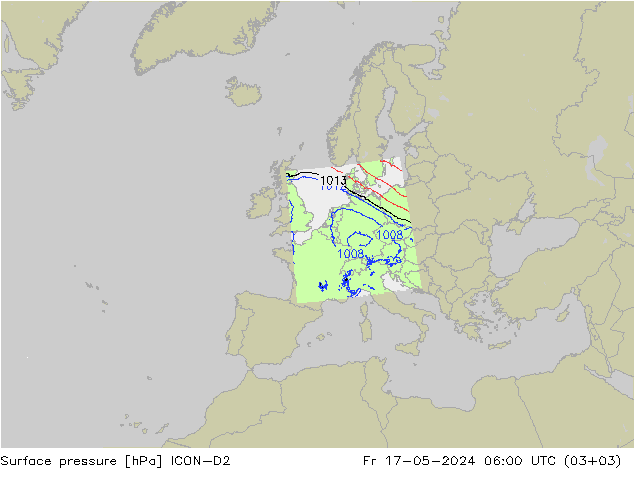 Bodendruck ICON-D2 Fr 17.05.2024 06 UTC