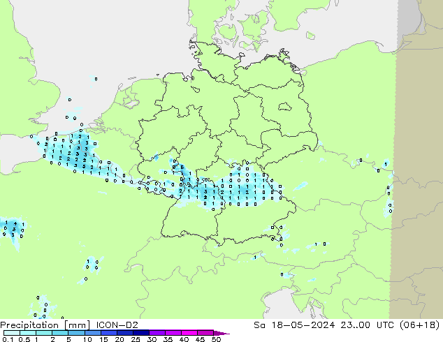 Precipitation ICON-D2 Sa 18.05.2024 00 UTC