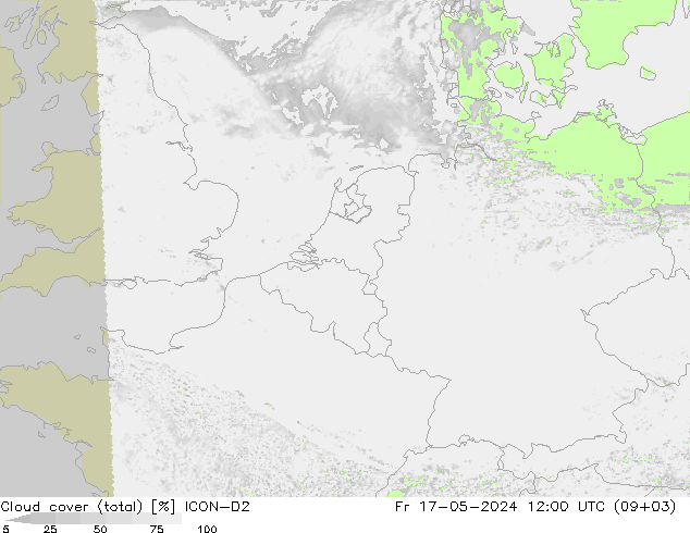 Bulutlar (toplam) ICON-D2 Cu 17.05.2024 12 UTC