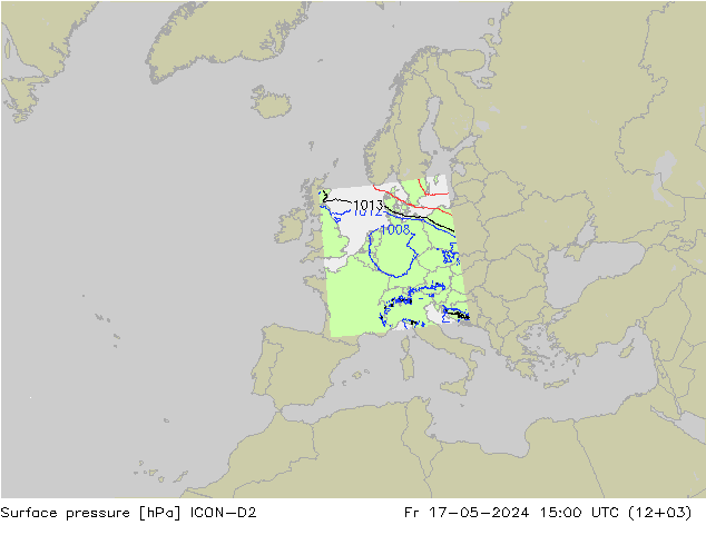 Bodendruck ICON-D2 Fr 17.05.2024 15 UTC