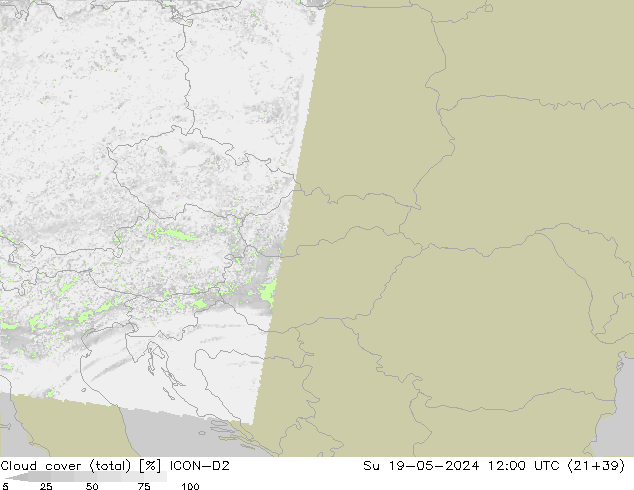 Bulutlar (toplam) ICON-D2 Paz 19.05.2024 12 UTC