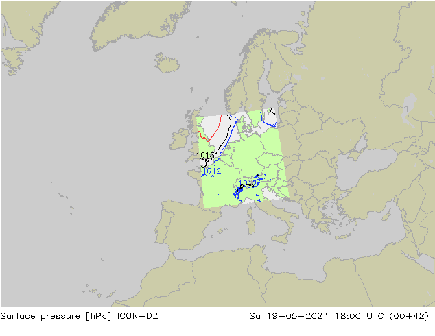 ciśnienie ICON-D2 nie. 19.05.2024 18 UTC