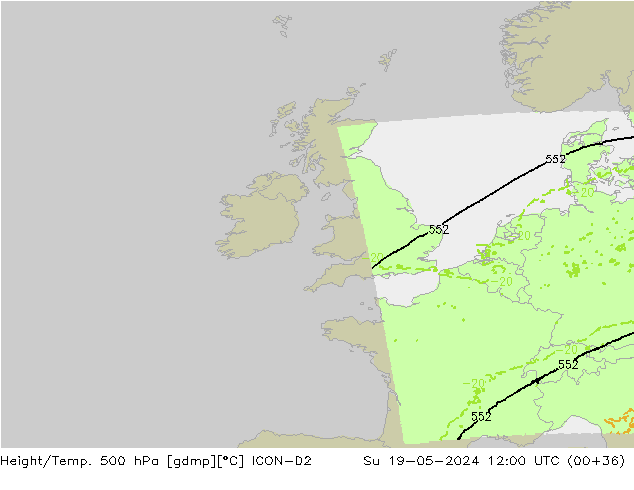 Height/Temp. 500 hPa ICON-D2 Ne 19.05.2024 12 UTC