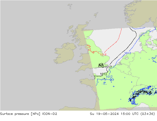 Yer basıncı ICON-D2 Paz 19.05.2024 15 UTC