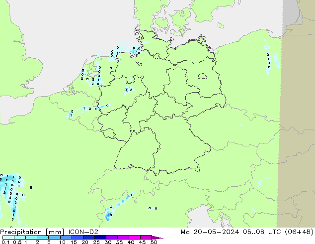precipitação ICON-D2 Seg 20.05.2024 06 UTC