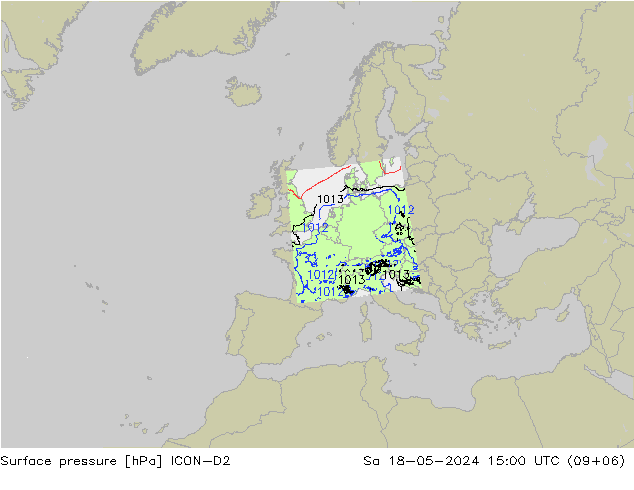 Bodendruck ICON-D2 Sa 18.05.2024 15 UTC