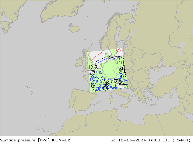 Bodendruck ICON-D2 Sa 18.05.2024 16 UTC