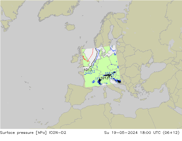 Bodendruck ICON-D2 So 19.05.2024 18 UTC