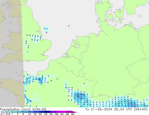 Precipitación ICON-D2 mar 21.05.2024 03 UTC