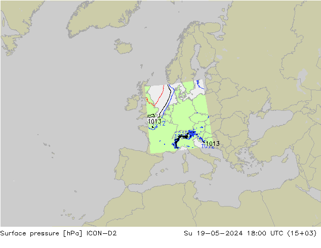 ciśnienie ICON-D2 nie. 19.05.2024 18 UTC