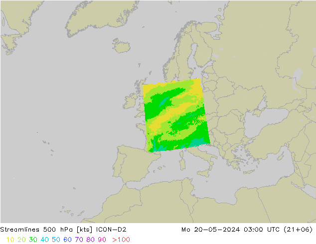 风 500 hPa ICON-D2 星期一 20.05.2024 03 UTC