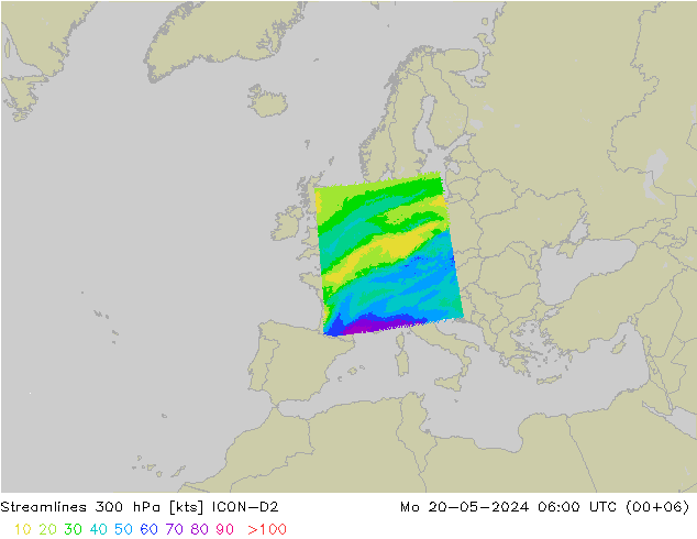 风 300 hPa ICON-D2 星期一 20.05.2024 06 UTC