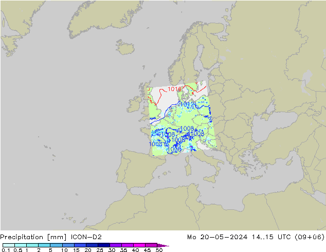 Precipitación ICON-D2 lun 20.05.2024 15 UTC