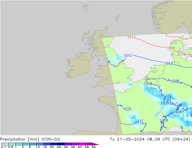 Precipitación ICON-D2 mar 21.05.2024 09 UTC