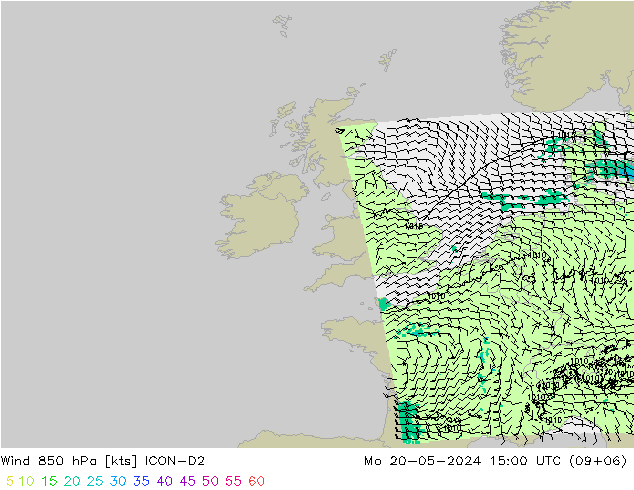 Wind 850 hPa ICON-D2 Po 20.05.2024 15 UTC