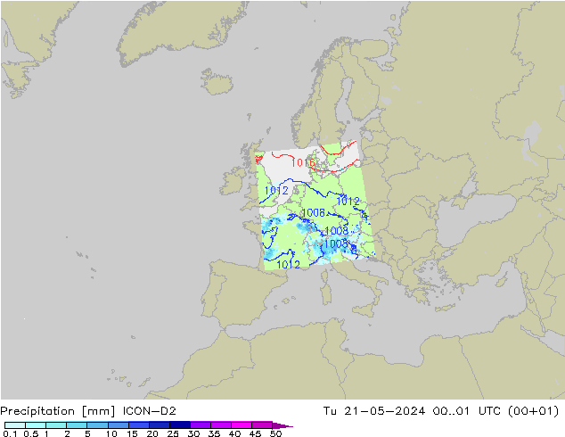 precipitação ICON-D2 Ter 21.05.2024 01 UTC