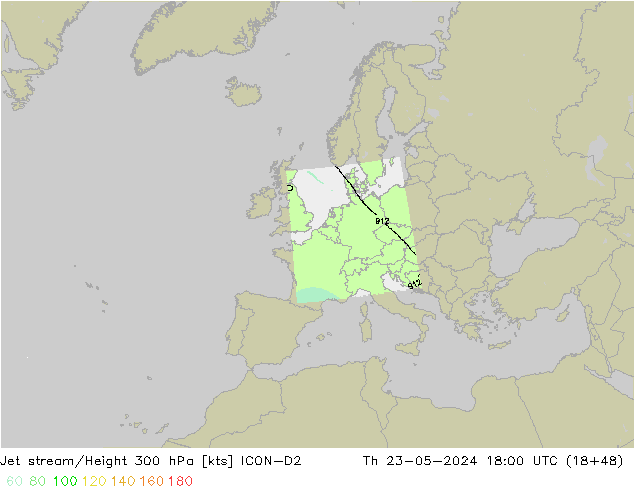 Courant-jet ICON-D2 jeu 23.05.2024 18 UTC