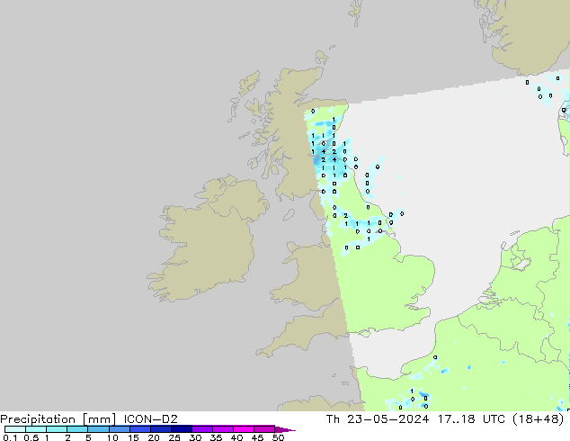 Yağış ICON-D2 Per 23.05.2024 18 UTC