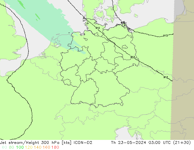 Straalstroom ICON-D2 do 23.05.2024 03 UTC