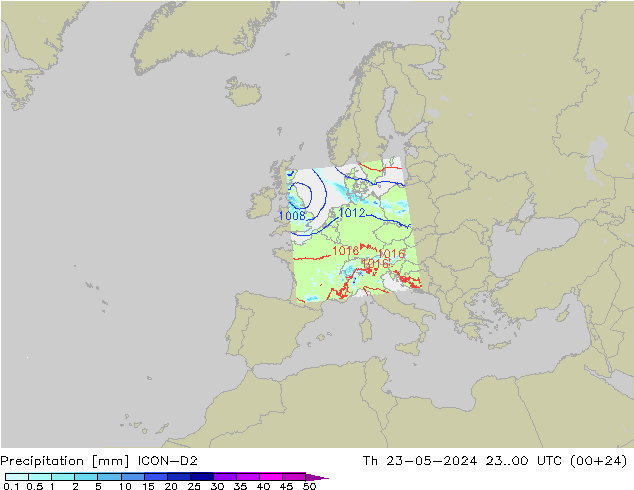 Yağış ICON-D2 Per 23.05.2024 00 UTC