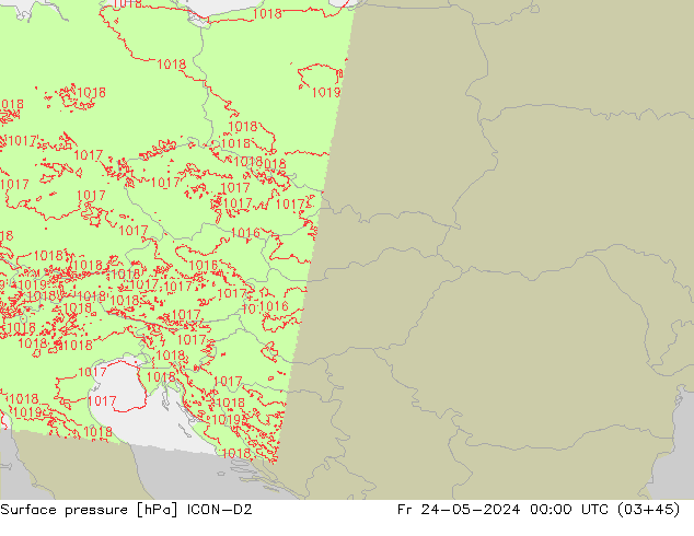 Bodendruck ICON-D2 Fr 24.05.2024 00 UTC