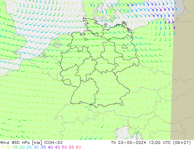  850 hPa ICON-D2  23.05.2024 12 UTC