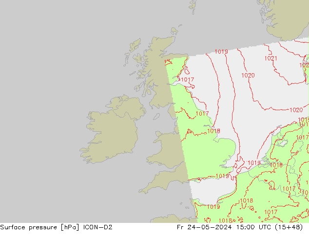 Bodendruck ICON-D2 Fr 24.05.2024 15 UTC