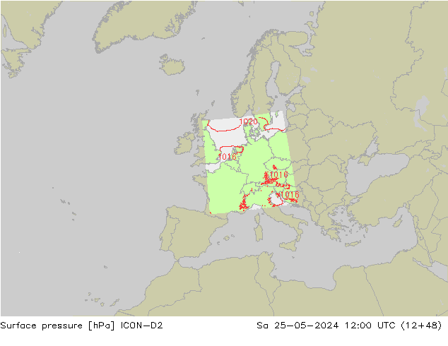 Bodendruck ICON-D2 Sa 25.05.2024 12 UTC