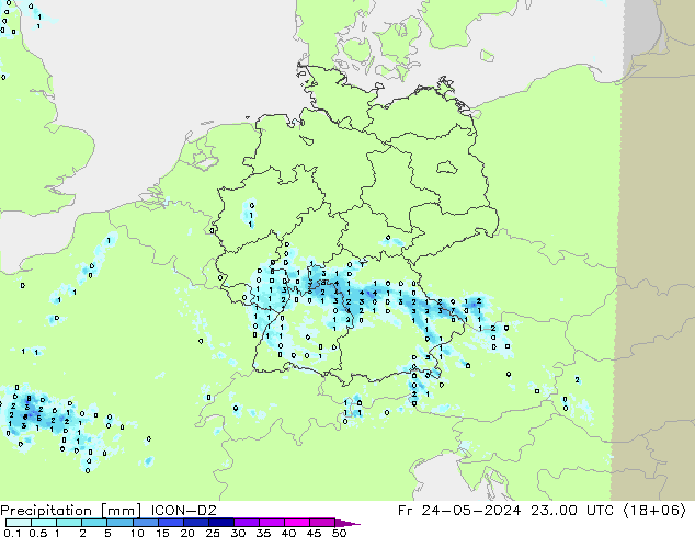 Niederschlag ICON-D2 Fr 24.05.2024 00 UTC