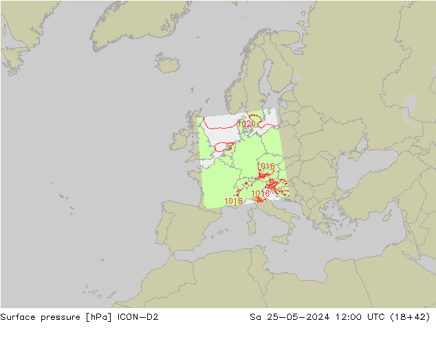 ciśnienie ICON-D2 so. 25.05.2024 12 UTC