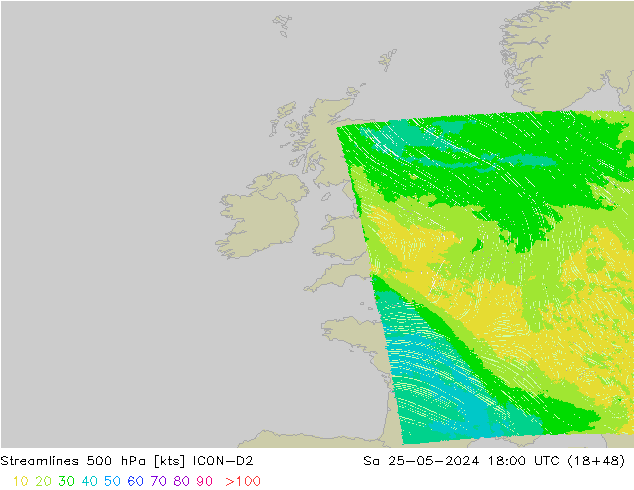 ветер 500 гПа ICON-D2 сб 25.05.2024 18 UTC