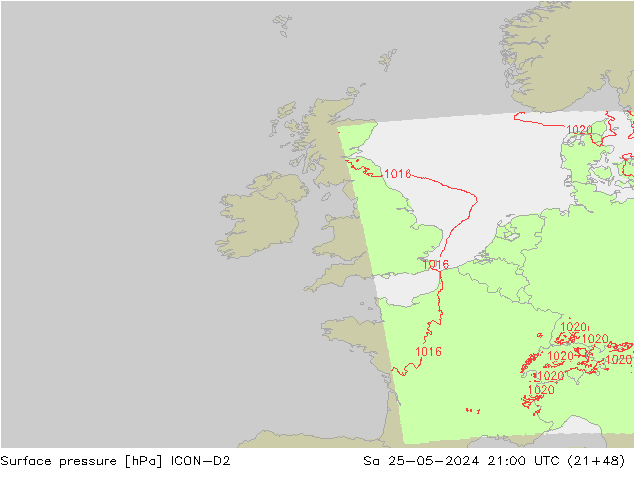 ciśnienie ICON-D2 so. 25.05.2024 21 UTC