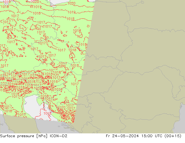 Luchtdruk (Grond) ICON-D2 vr 24.05.2024 15 UTC