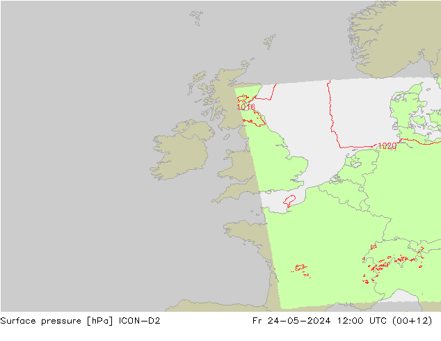 приземное давление ICON-D2 пт 24.05.2024 12 UTC