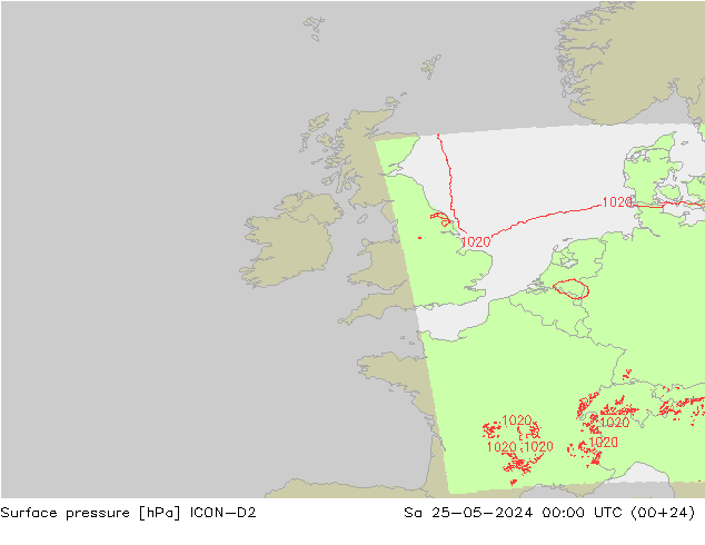 приземное давление ICON-D2 сб 25.05.2024 00 UTC