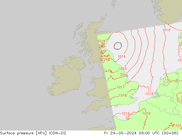 地面气压 ICON-D2 星期五 24.05.2024 06 UTC