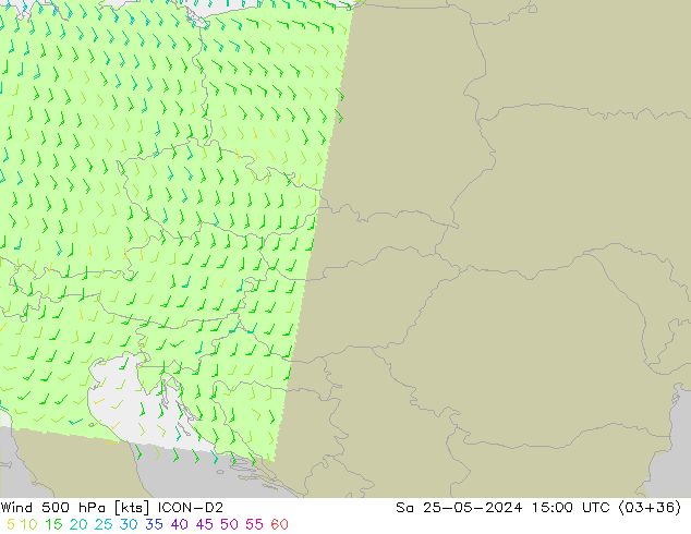 Wind 500 hPa ICON-D2 Sa 25.05.2024 15 UTC