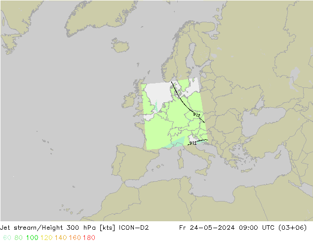 Prąd strumieniowy ICON-D2 pt. 24.05.2024 09 UTC