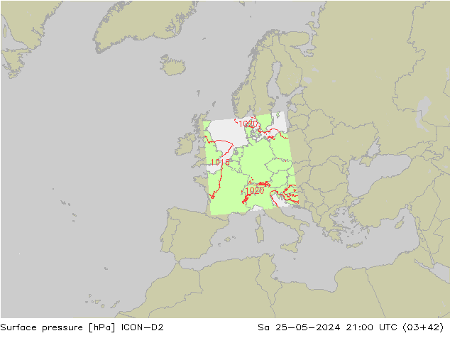 Luchtdruk (Grond) ICON-D2 za 25.05.2024 21 UTC