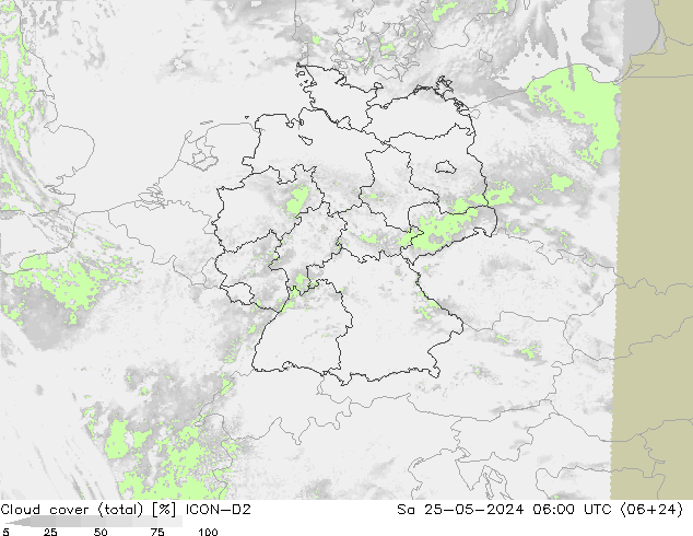 облака (сумма) ICON-D2 сб 25.05.2024 06 UTC